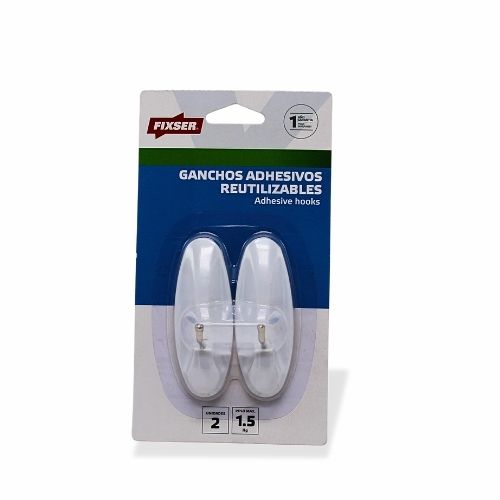 Gancho Adhesivo Reutilizable Punta Metalica X2u. Fixser