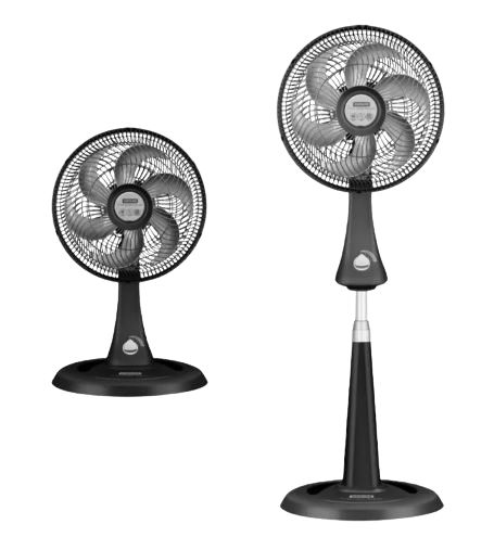 Ventilador Pedestal SAMURAI Turbo Silence Compact 2 En 1 Negro