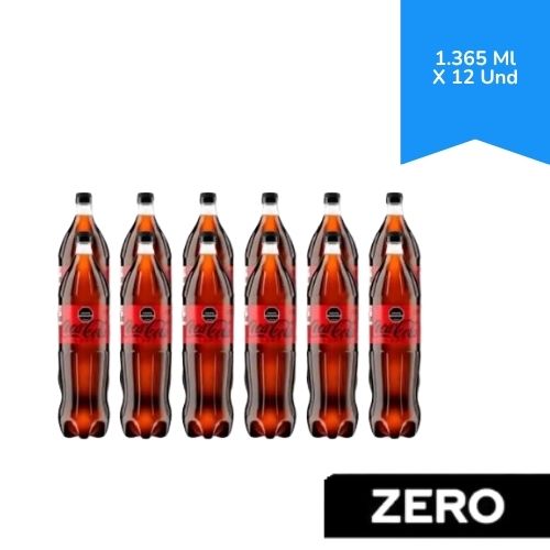 Gaseosa Coca Cola Zero 1.365 Litros Paca X12 Unidades
