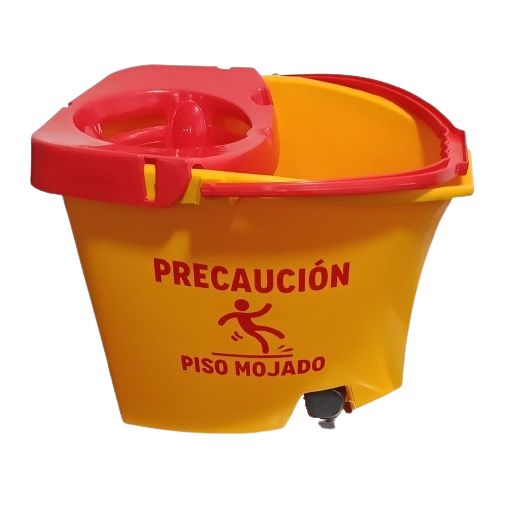 Balde Con Escurridor 12 Lt Amarillo Piso Mojado Colplast