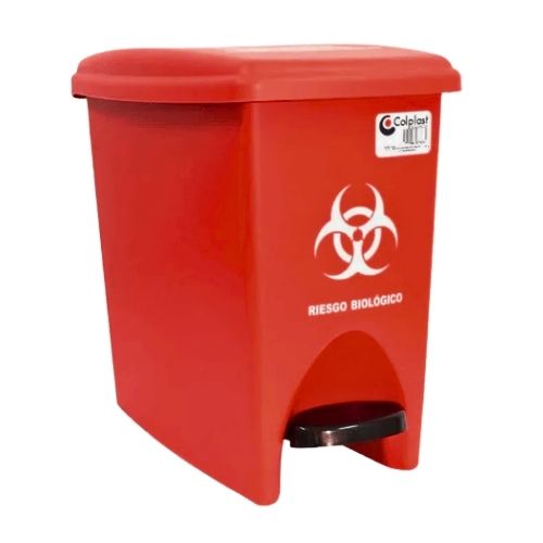 Papelera Pedal Roja 12 Litros Rectangular Colplast