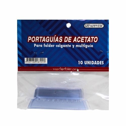 Portaguia Plastica Colgante Paq.x10u.  Precio Mayorista