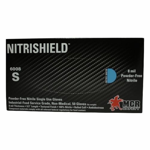 Guante Nitrilo Azul Sin Polvo Nitrishield 8mm Talla S Caja X50u. Precio Mayorista