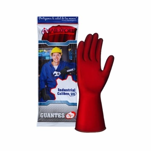 Guante Especial Calibre 25 Rojo Industrial Latexport Talla 9 Precio Mayorista