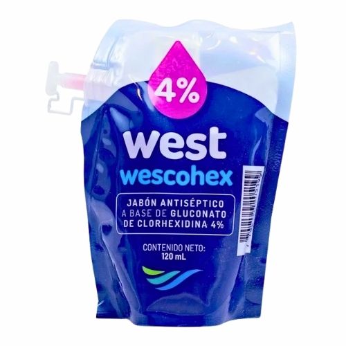 Jabon Quirurgico Wescohex Clorhexidina 4% Bolsa X120ml