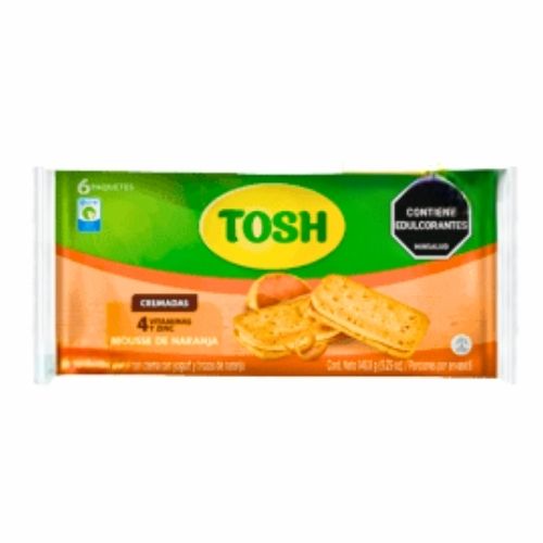 Galletas Tosh Cremadas Mousse Naranja Paq.x6u.