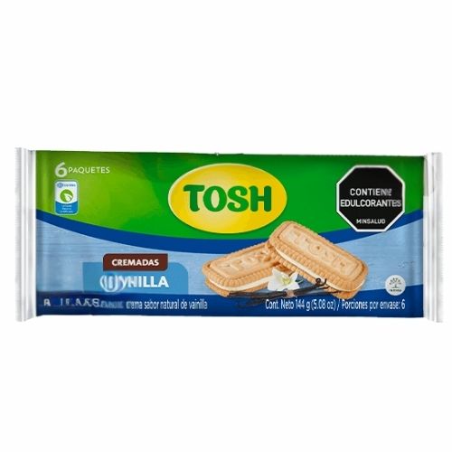 Galletas Tosh Cremadas Vainilla Paquete X6 Unidades