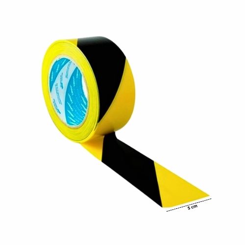 Cinta De Demarcacion En PVC Amarilla - Negra De 5 Cm X 33m.  Precio Mayorista