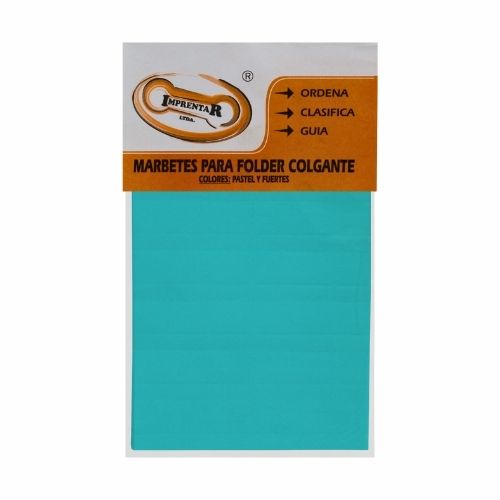 Marbete Folder Colgante Azul Claro