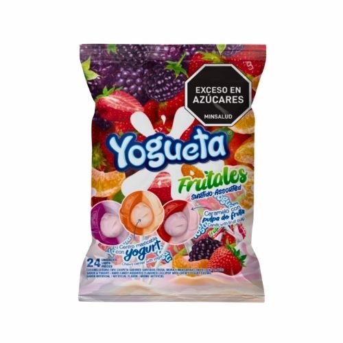 Chupeta Yogueta Frutales Surtidas Paq.x24u.