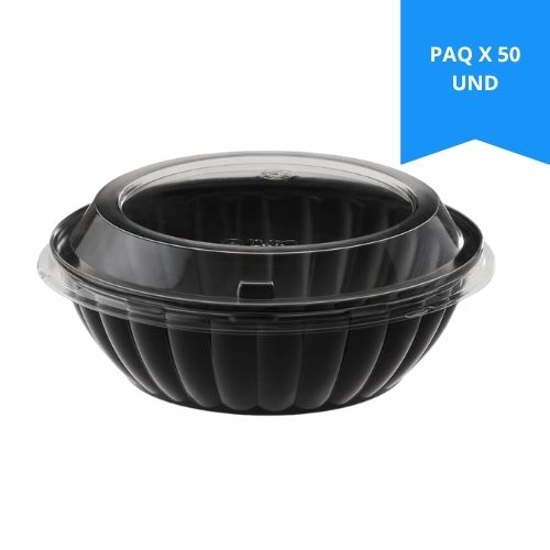 Contenedor Doble Uso Negro 24 Oz C.Tapa X50u. Darnel