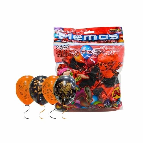 Globos Halloween R12 Infinity Paquete X50u.