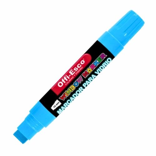 Marcador Para Vidrio Pta Rectangular 15mm OE-550 Azul  Precio Mayorista