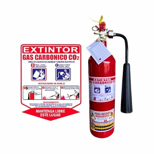 Extintor CO2 Gas Carbonico 5 Lb Con Señanlizacion/Soporte/Calcomania