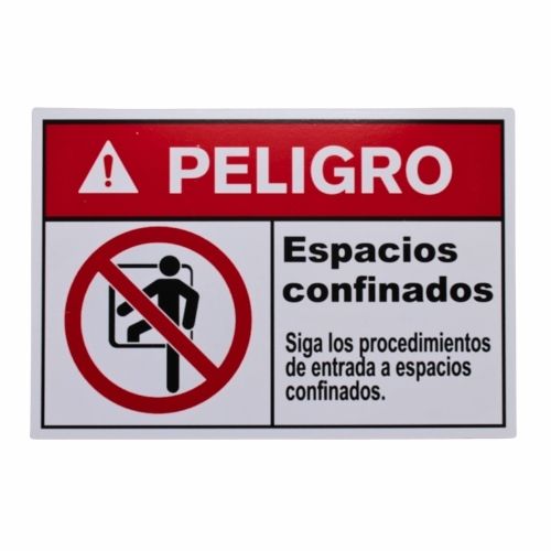 Señalización 22x15 Cm Cal. 40 Peligro Espacios Confinados