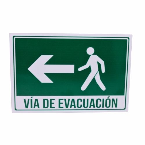 Señalización 16x24 Vía De Evacuación Flecha Lado Izquierdo