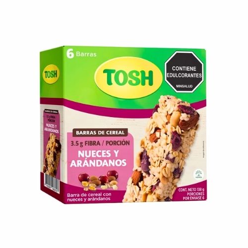 Barra de Cereal Tosh Nueces y Arandanos Caja X 6 Und