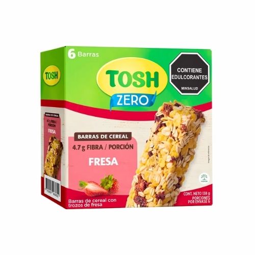 Barra De Cereal Tosh Zero Fresa Caja X 6 Und
