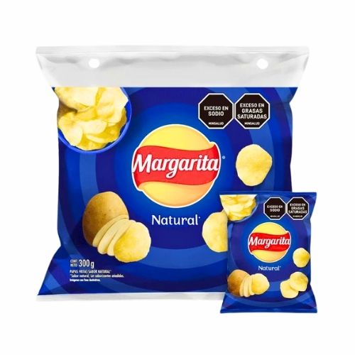 Papas Margarita Sabor Natural X 12U. 300 Gr