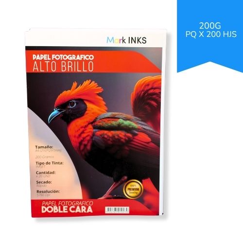 Papel Fotografico Doble Cara Brillante Blanco Tamaño Carta 200g Paq.x 20 hojas