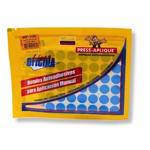 Press Aplique 16 Mm X 714 Rotulos Sobre Azul Ref 1181