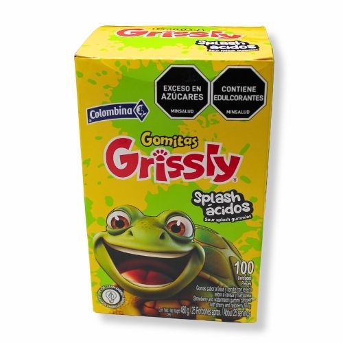 Gomas Grissly Splash Acida Paq.x100u.