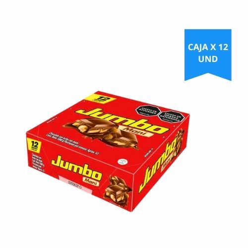 Chocolatina Jumbo Mani 90 Gr Caja X 12 Und