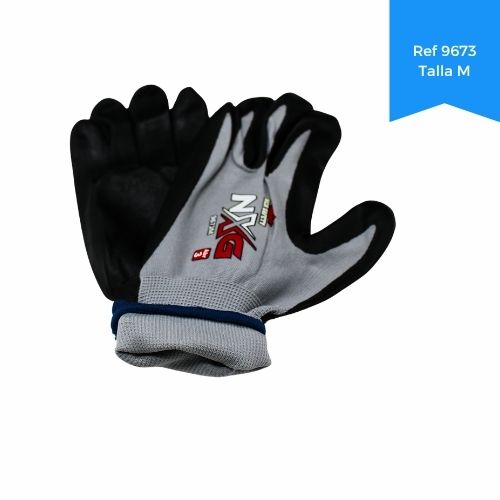 Guante Nylon Soportado En Nitrilo Negro Espumado Ref 9673 Talla M Precio Mayorista