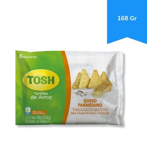 Tortillas De Arroz Tosh Sabor Queso Parmesano 168gr