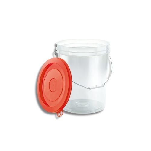 Balde Transparente Con Tapa De 20 Lts