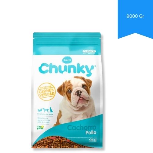 Comida Para Perro Cachorro Sabor A Pollo Marca Chunky 9000 Gr  Precio Mayorista