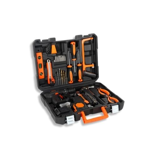 Kit Taladro Percutor Inalámbrico 3/8 Pulgadas 12v Con 44 Accesorios Bauker