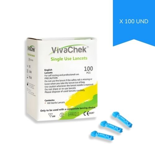 Lanceta Para Glucometro VivaChek Caja X 50u.
