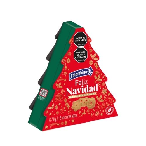 Galletas Colombina Mini Arbolito Navidad X 50 Gr