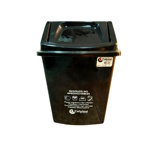 Papelera Vaiven De 22 Lts Marca Colplas Negro