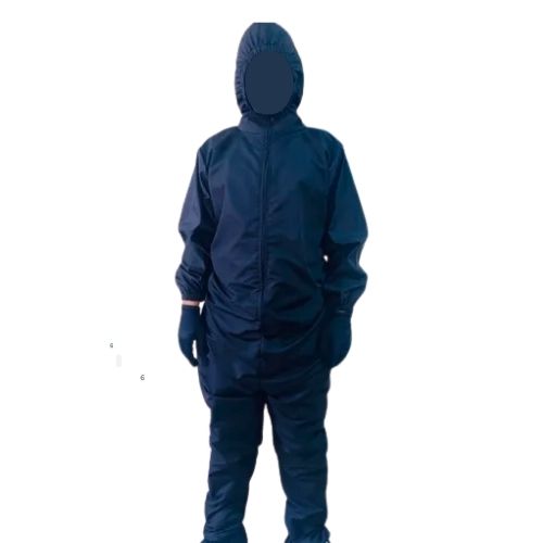 Overol Enterizo Bioproteccion Con Capucha En Antifluido Azul Oscuro Talla L
