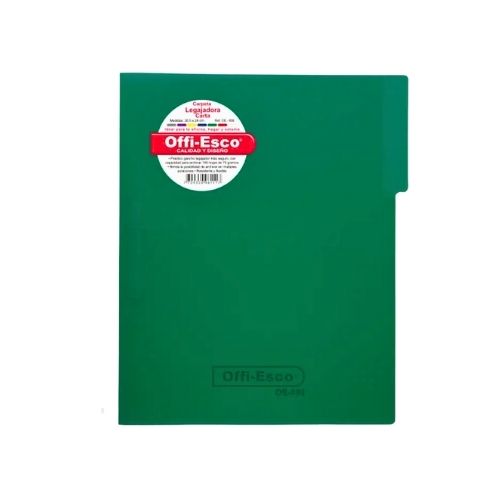 Folder (Carpeta) Legajadora Plastica Carta Verde Traslucido
