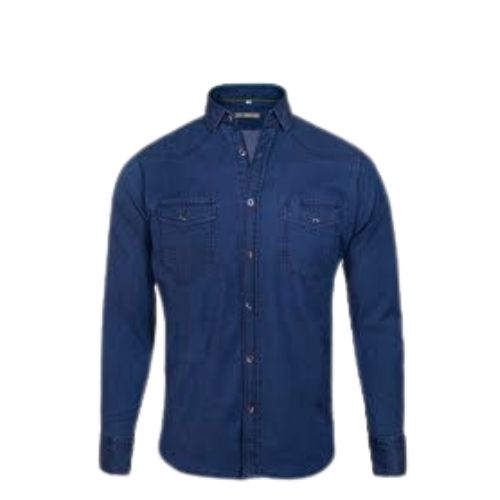 Camisa En Jean Manga Larga Hombre Talla L