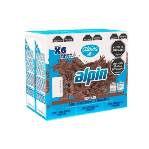 Leche Saborizada Alpin Chocolate 200 Ml Caja X 6 Und