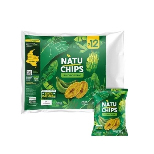 Natuchips Platano Verde X 12 Und
