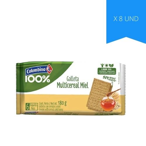 Galleta Multicereal Avena Miel X 8 Und