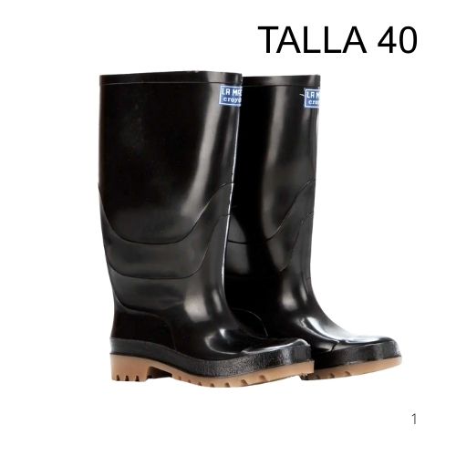 Bota De Caucho Alta Negra Macha Talla 40