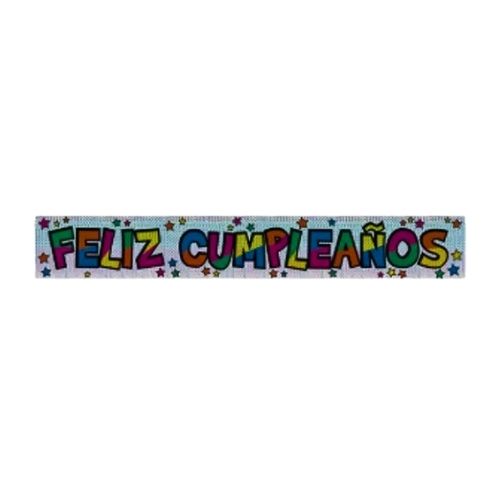 Letrero Feliz Cumpleaños Una Sola Pieza 15 Cm X 2 Mt