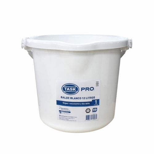 Balde Plastico Blanco Task Pro 12 Litros Precio Mayorista
