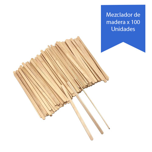 Mezcladores De Madera Corto Plano Paq X 100 Unds