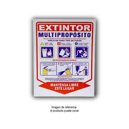 Señalizacion 20 X 25 Cm Extintor ABC Multiproposito De 10 Libras