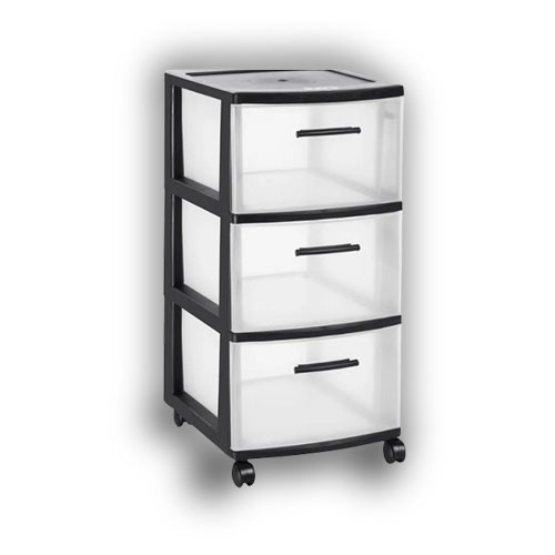 Cajonero Negro 3 Niveles Con Ruedas