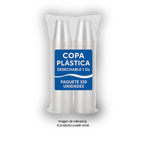 Copa Plastica Desechable 1 Oz Paquete X50 Unidades.