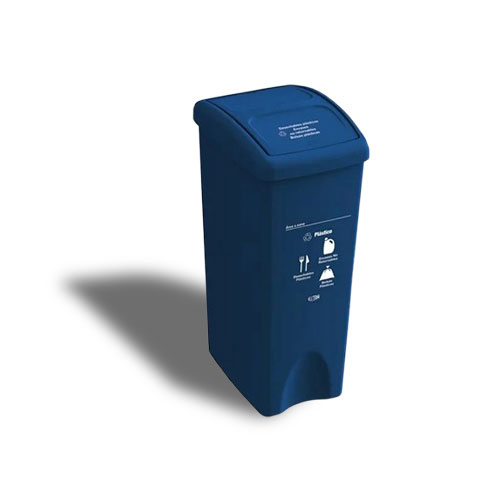 Papelera Vaiven Tapa Plana 53 Litros Azul Marca Estra