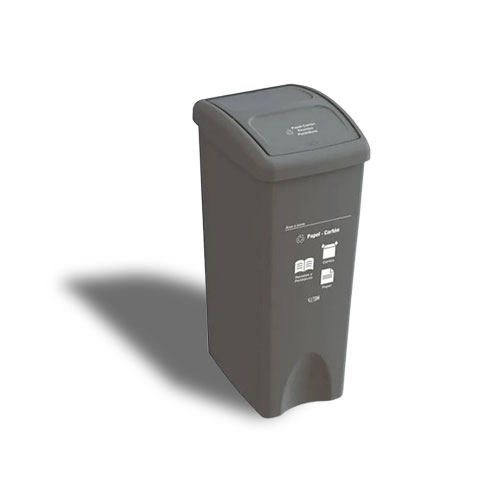 Papelera Vaiven Tapa Plana 53 Litros Gris Marca Estra